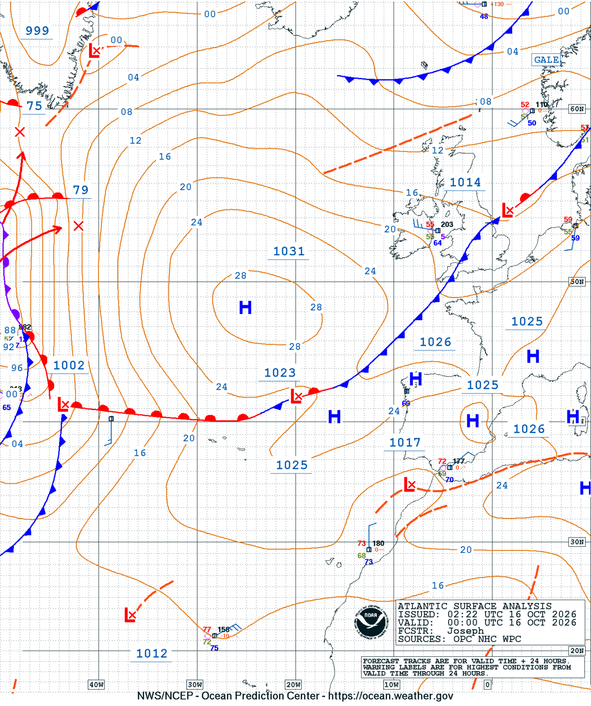 East Atlantic Surface Analysis
