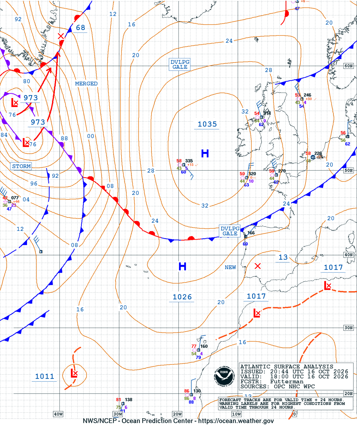 East Atlantic Surface Analysis