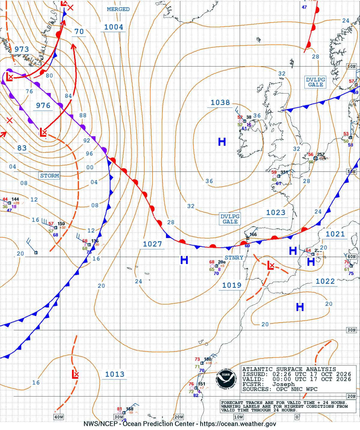 East Atlantic Surface Analysis