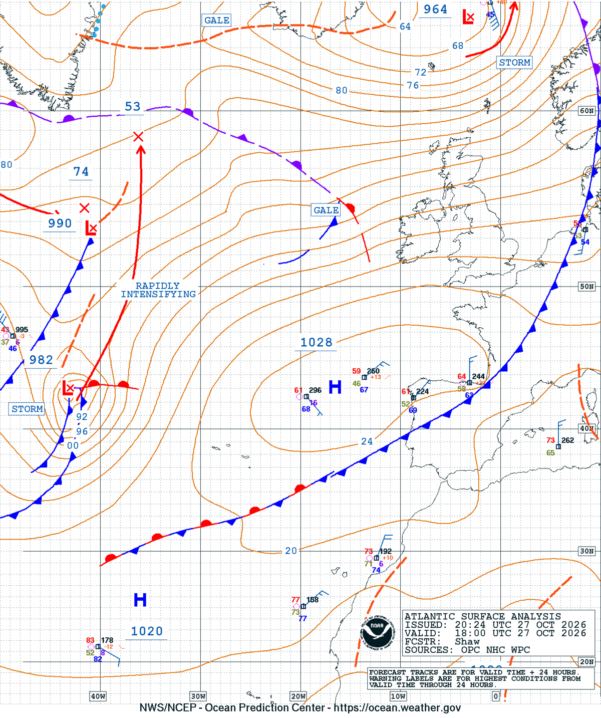 East Atlantic Surface Analysis