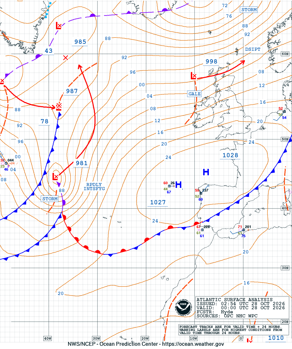 East Atlantic Surface Analysis