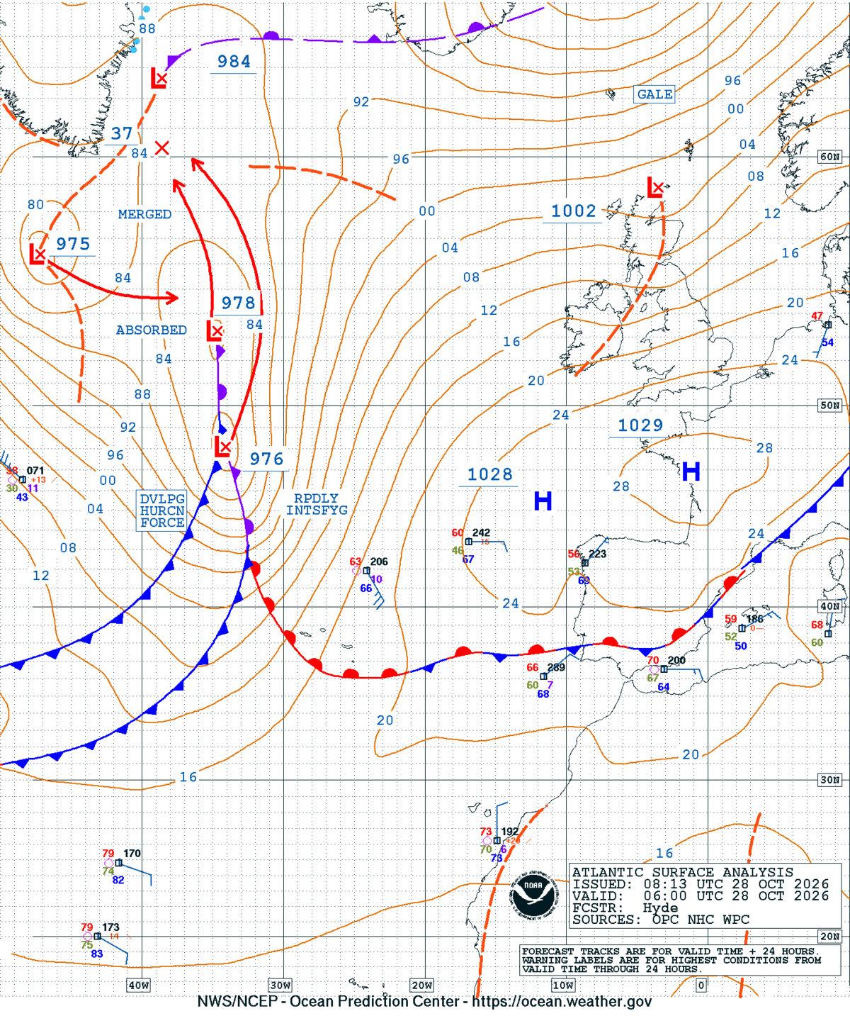 East Atlantic Surface Analysis