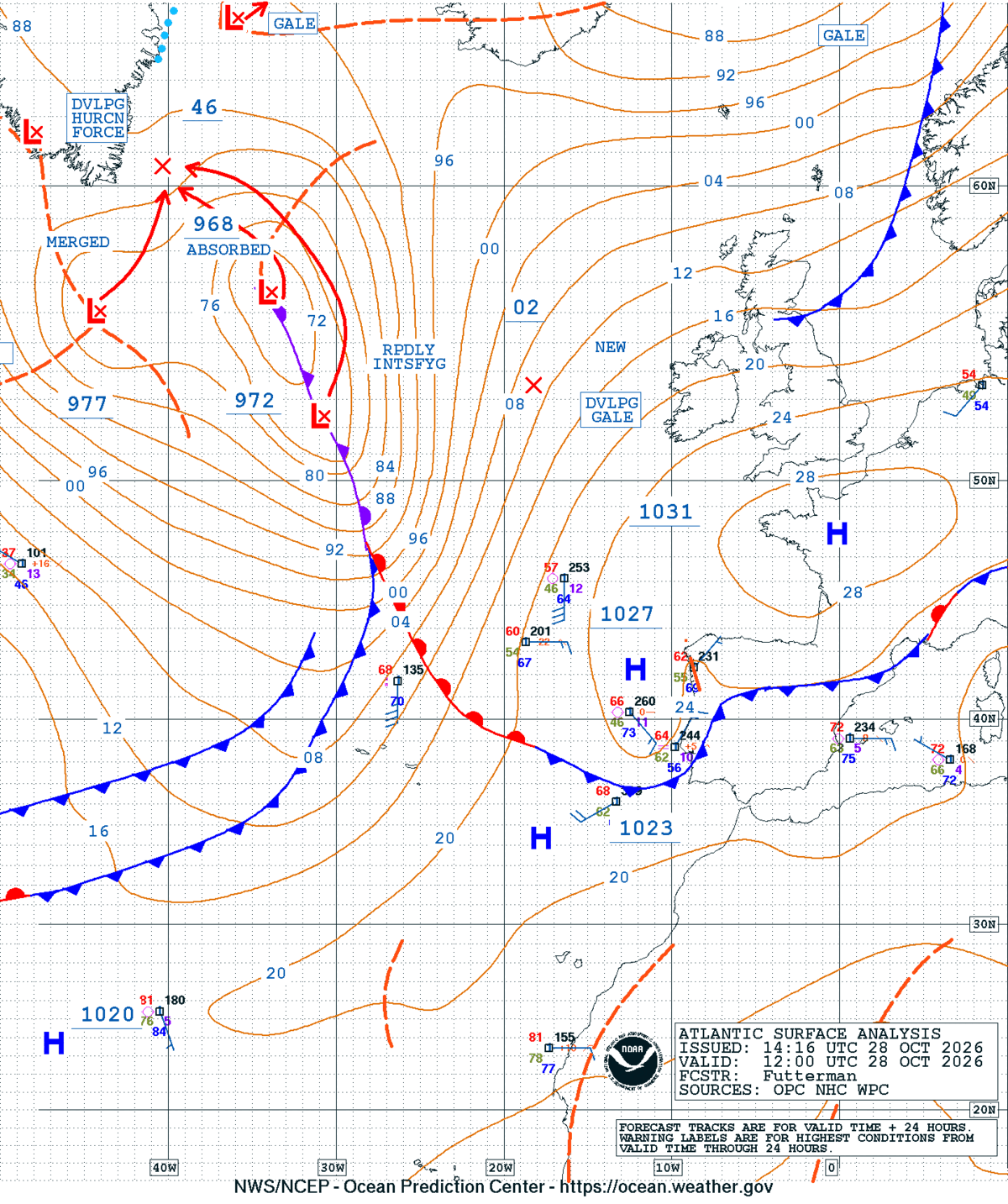 East Atlantic Surface Analysis
