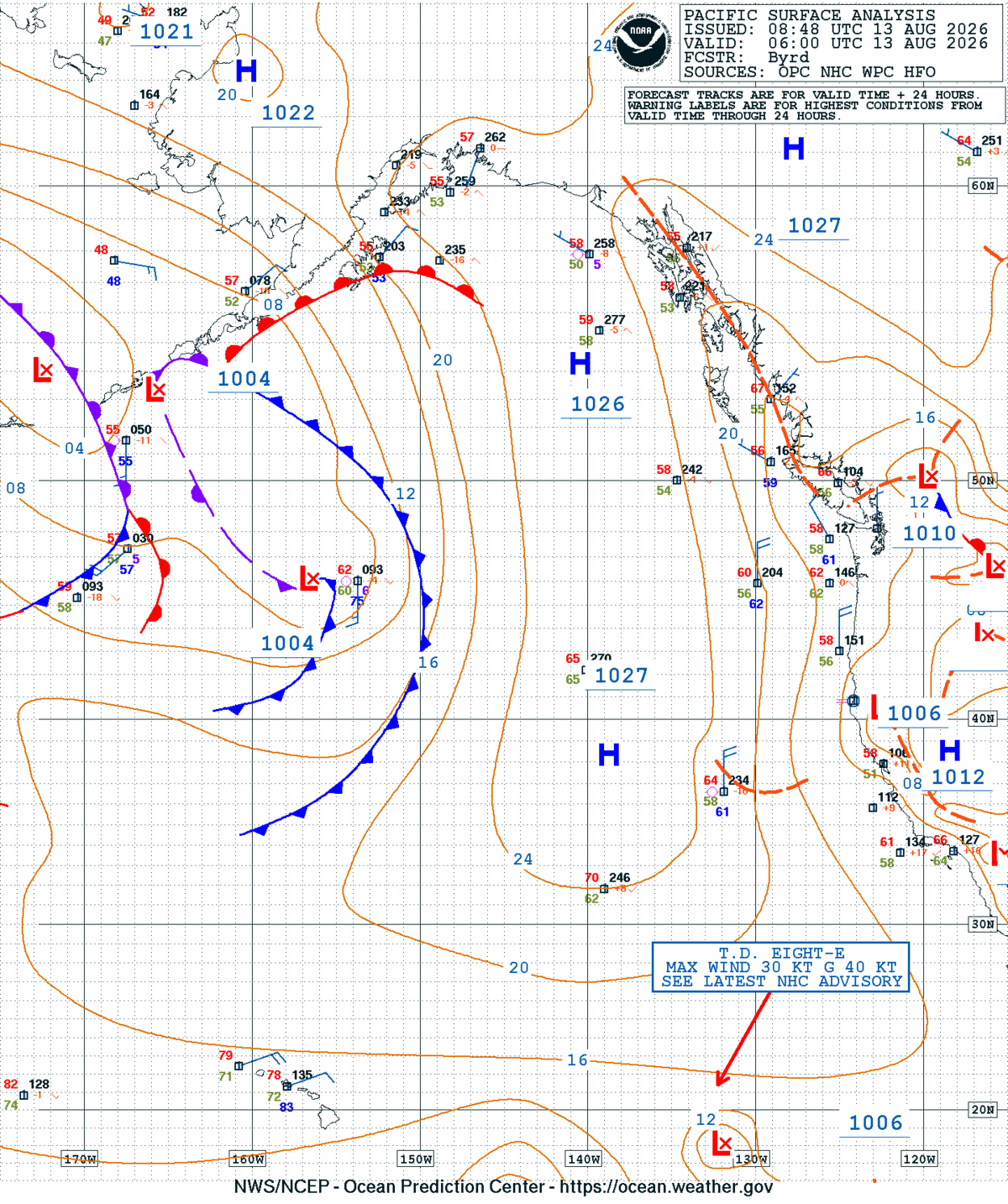 East Pacific Surface Analysis