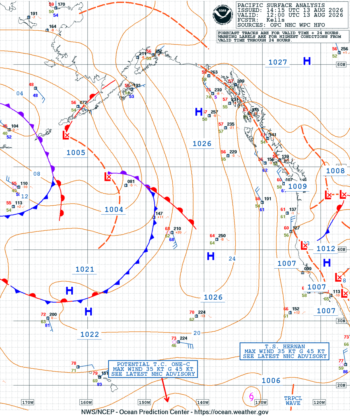 East Pacific Surface Analysis