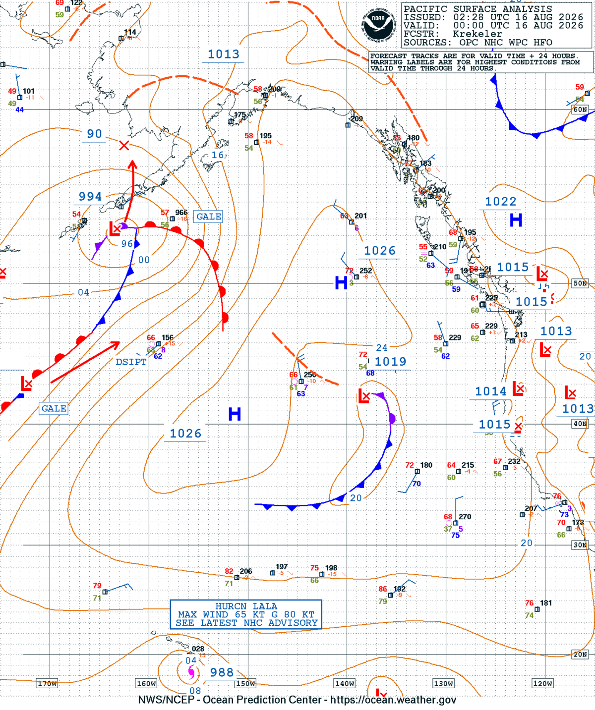 East Pacific Surface Analysis