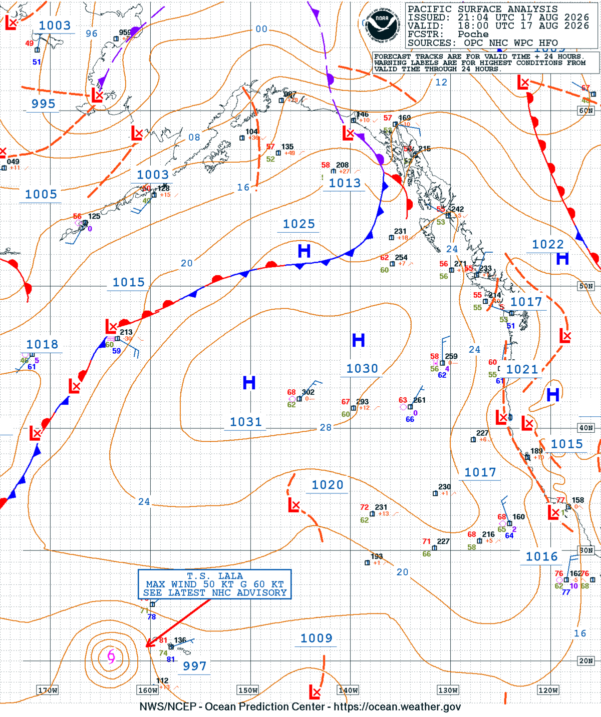 East Pacific Surface Analysis
