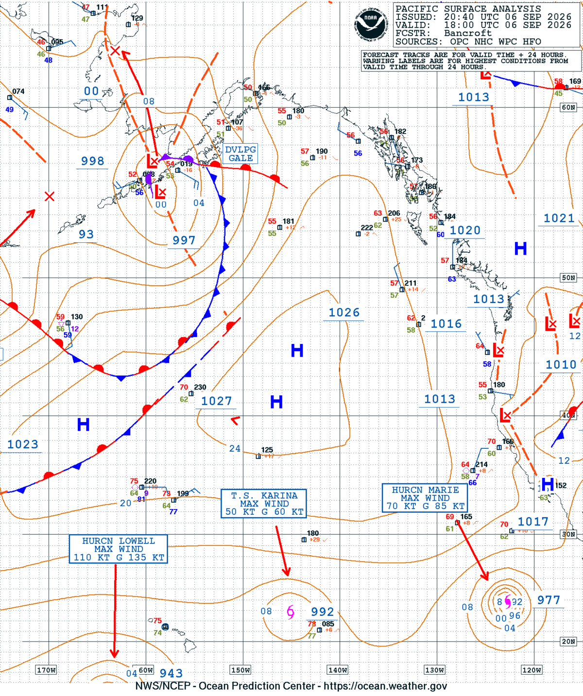 East Pacific Surface Analysis