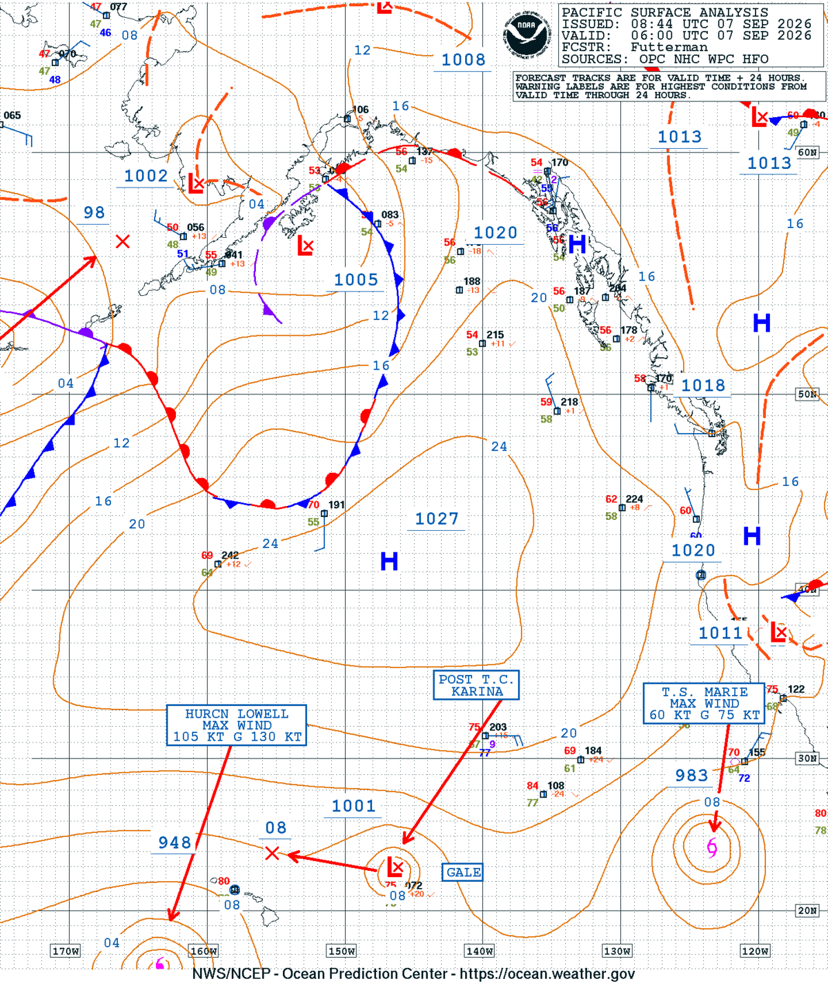 East Pacific Surface Analysis