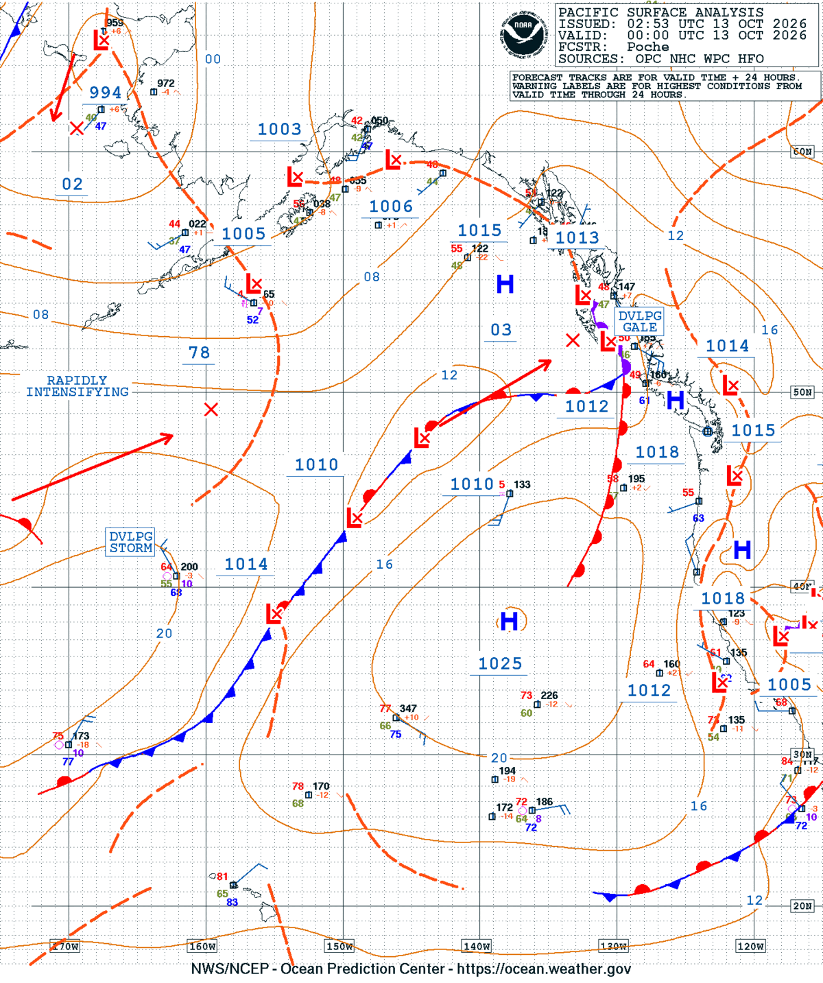 East Pacific Surface Analysis