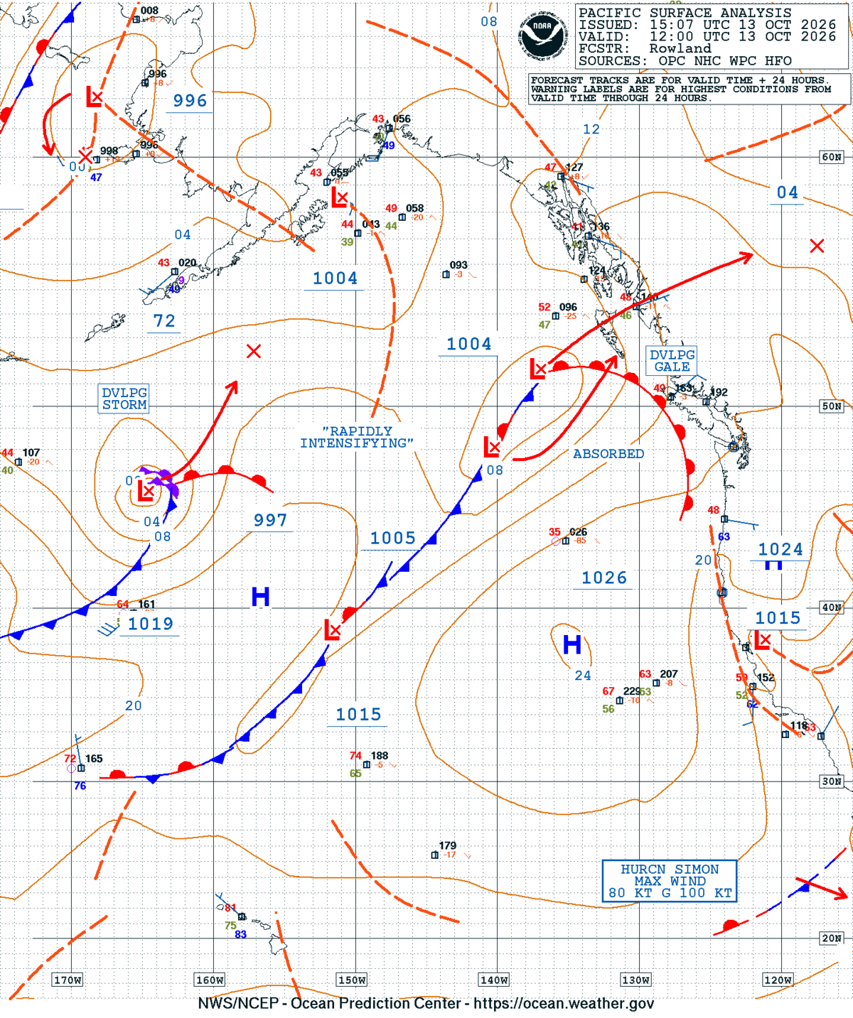 East Pacific Surface Analysis