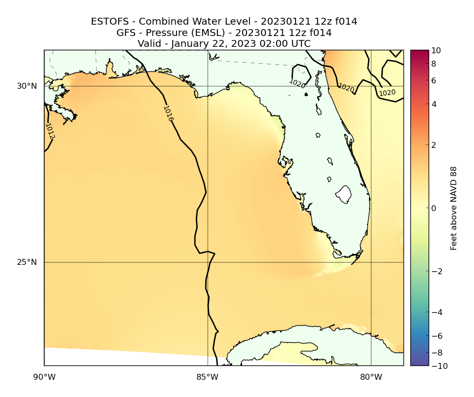 ESTOFS 14 Hour Total Water Level image (ft)