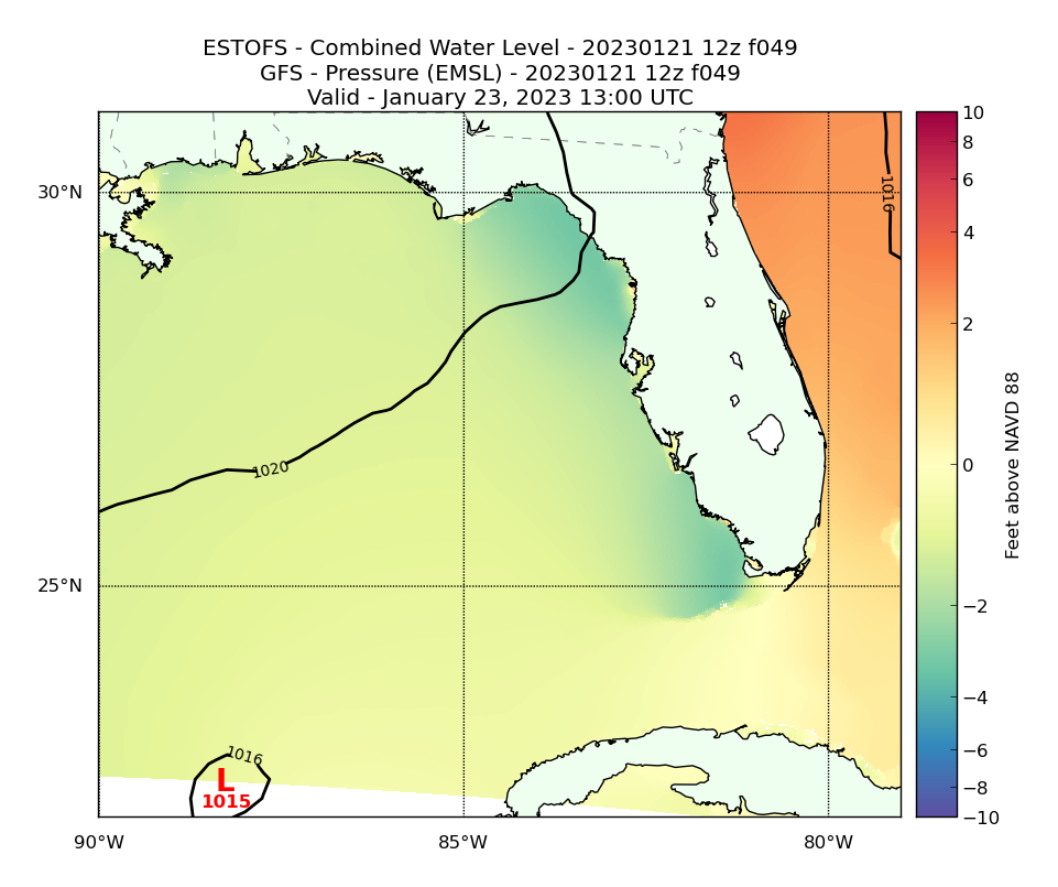 ESTOFS 49 Hour Total Water Level image (ft)
