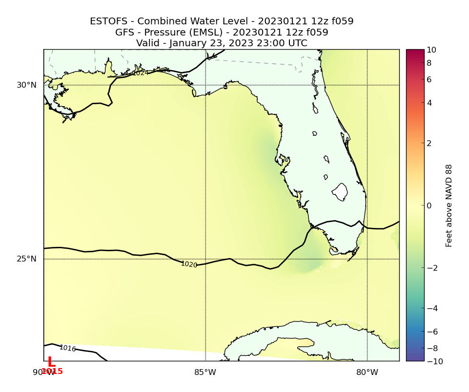 ESTOFS 59 Hour Total Water Level image (ft)