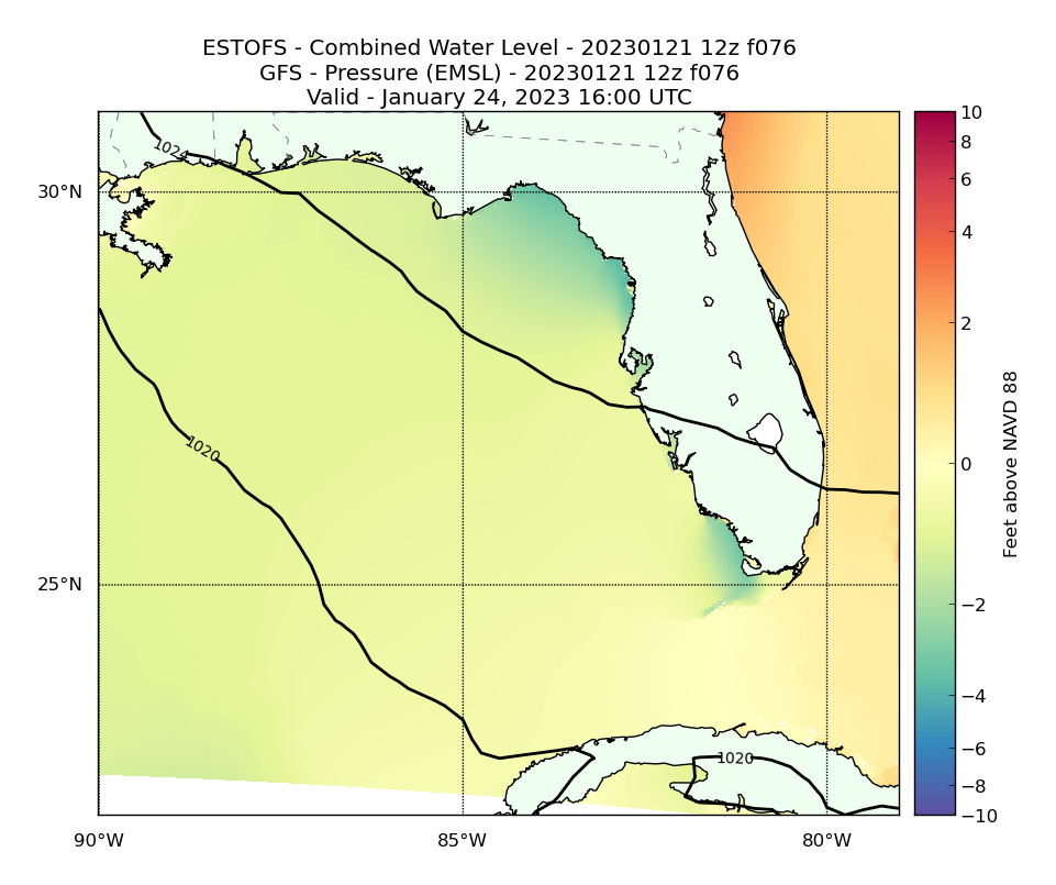 ESTOFS 76 Hour Total Water Level image (ft)
