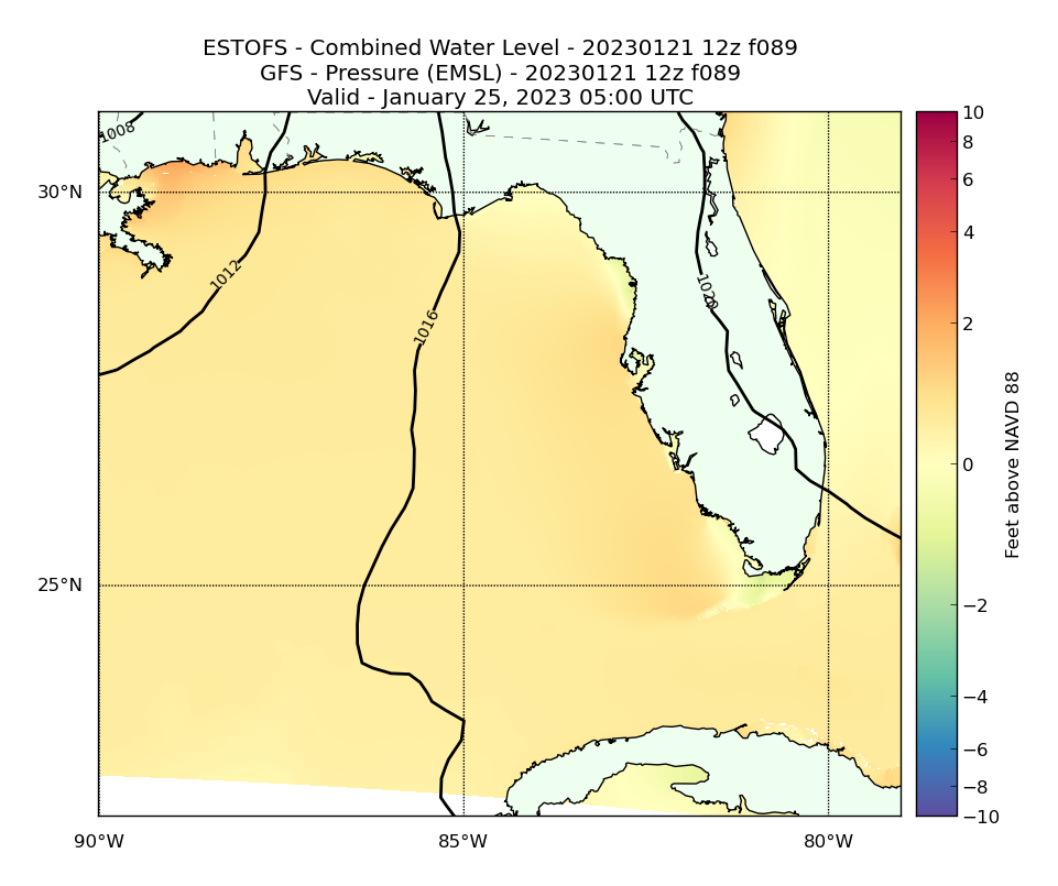 ESTOFS 89 Hour Total Water Level image (ft)