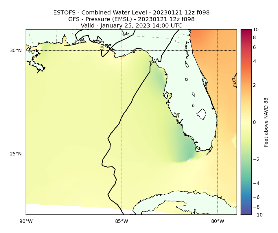 ESTOFS 98 Hour Total Water Level image (ft)
