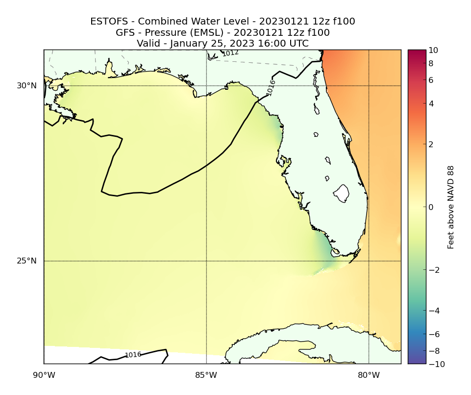 ESTOFS 100 Hour Total Water Level image (ft)