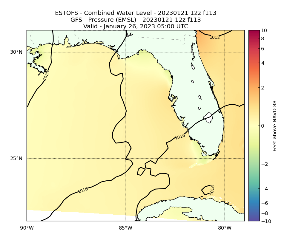ESTOFS 113 Hour Total Water Level image (ft)