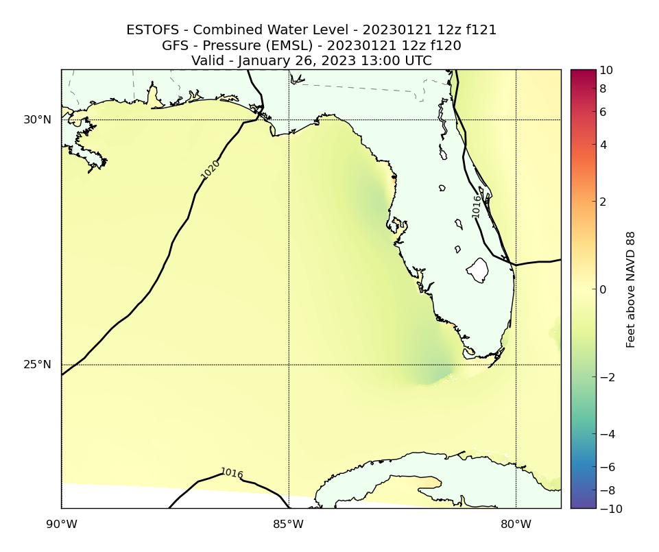 ESTOFS 121 Hour Total Water Level image (ft)