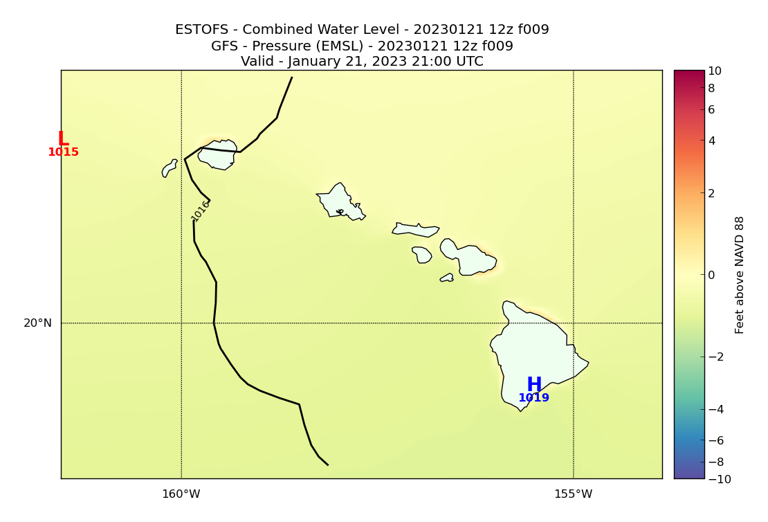 ESTOFS 9 Hour Total Water Level image (ft)
