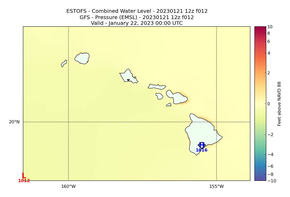 ESTOFS 12 Hour Total Water Level image (ft)