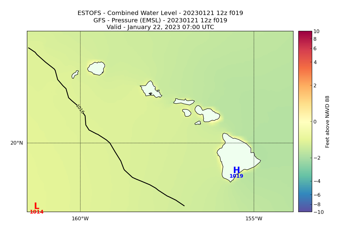 ESTOFS 19 Hour Total Water Level image (ft)