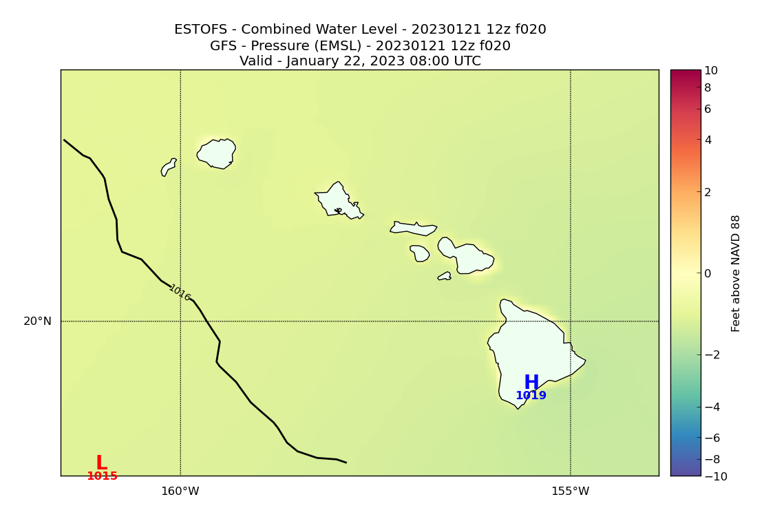 ESTOFS 20 Hour Total Water Level image (ft)