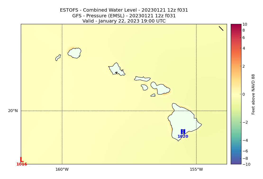 ESTOFS 31 Hour Total Water Level image (ft)