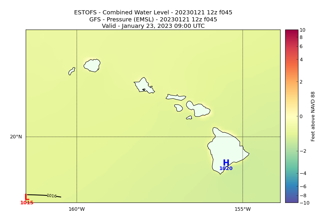 ESTOFS 45 Hour Total Water Level image (ft)