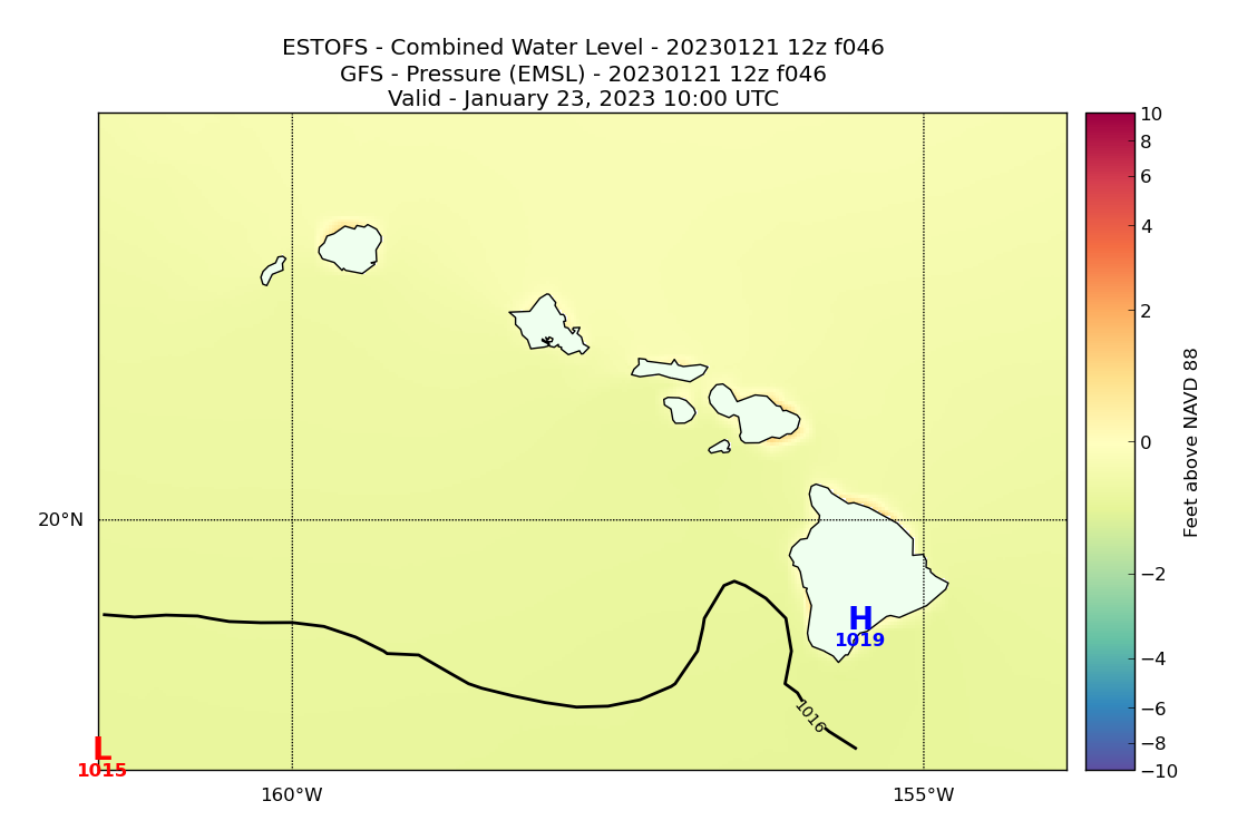 ESTOFS 46 Hour Total Water Level image (ft)