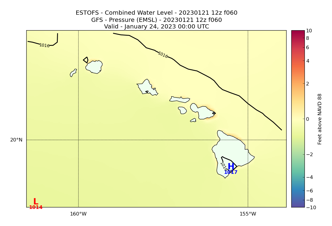 ESTOFS 60 Hour Total Water Level image (ft)