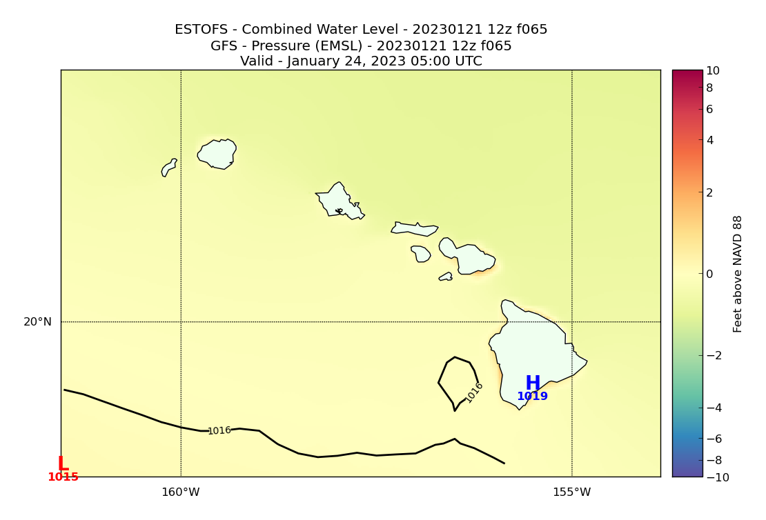 ESTOFS 65 Hour Total Water Level image (ft)