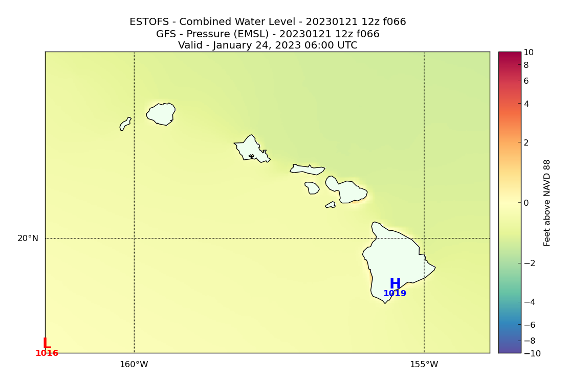 ESTOFS 66 Hour Total Water Level image (ft)
