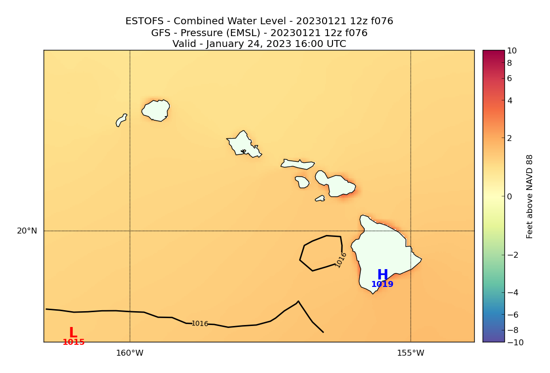 ESTOFS 76 Hour Total Water Level image (ft)