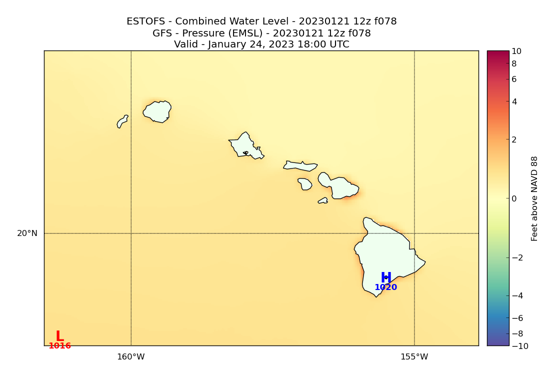 ESTOFS 78 Hour Total Water Level image (ft)