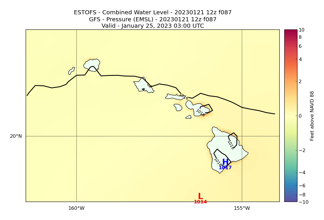 ESTOFS 87 Hour Total Water Level image (ft)