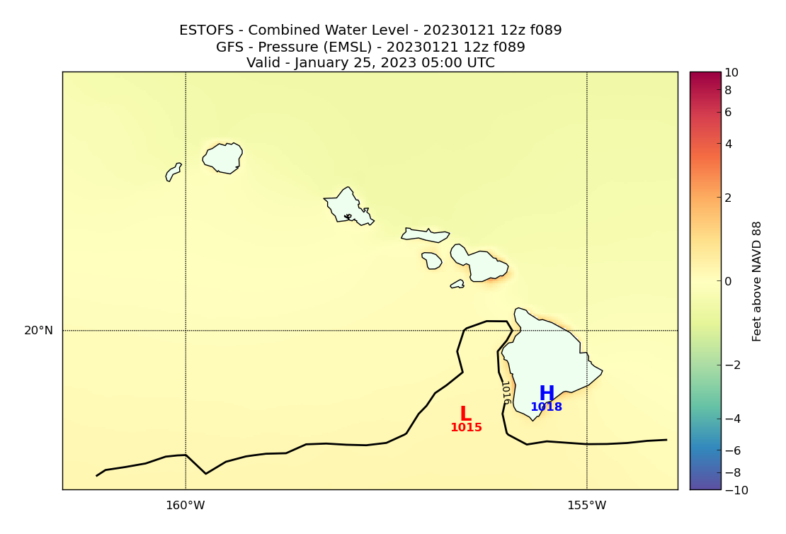 ESTOFS 89 Hour Total Water Level image (ft)