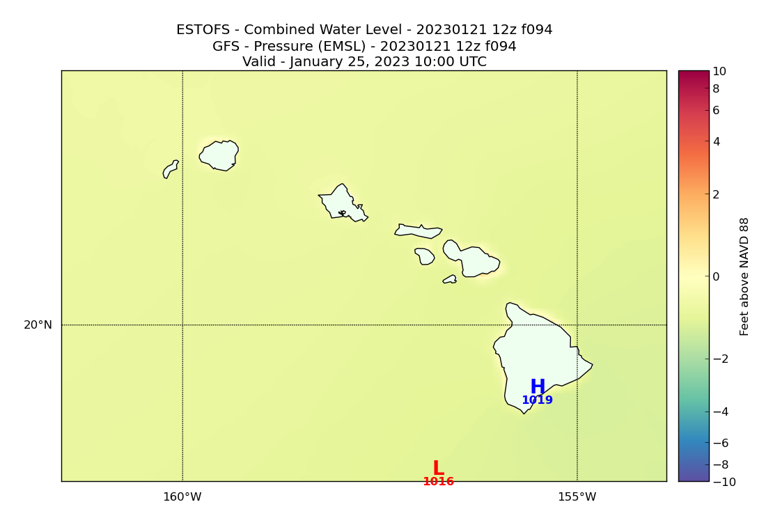 ESTOFS 94 Hour Total Water Level image (ft)