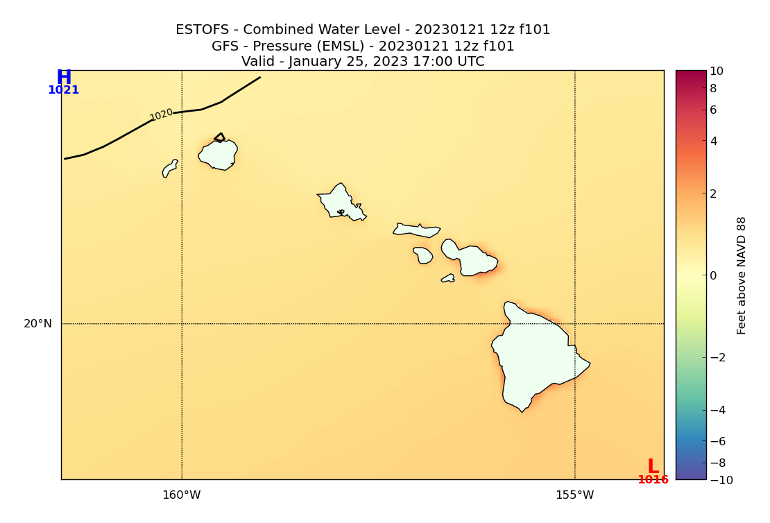 ESTOFS 101 Hour Total Water Level image (ft)