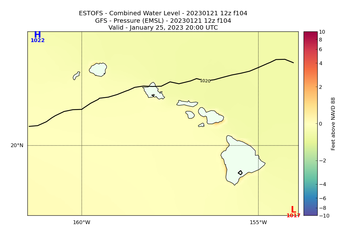 ESTOFS 104 Hour Total Water Level image (ft)
