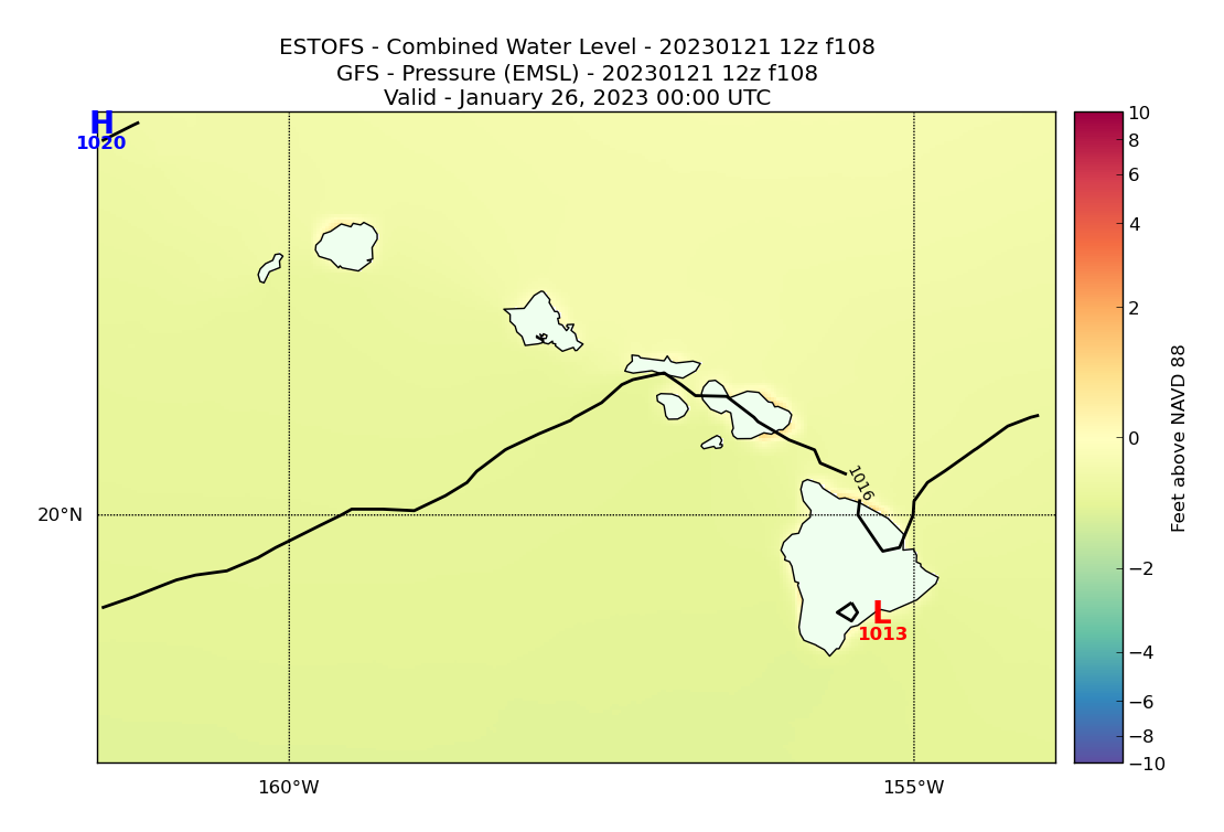 ESTOFS 108 Hour Total Water Level image (ft)