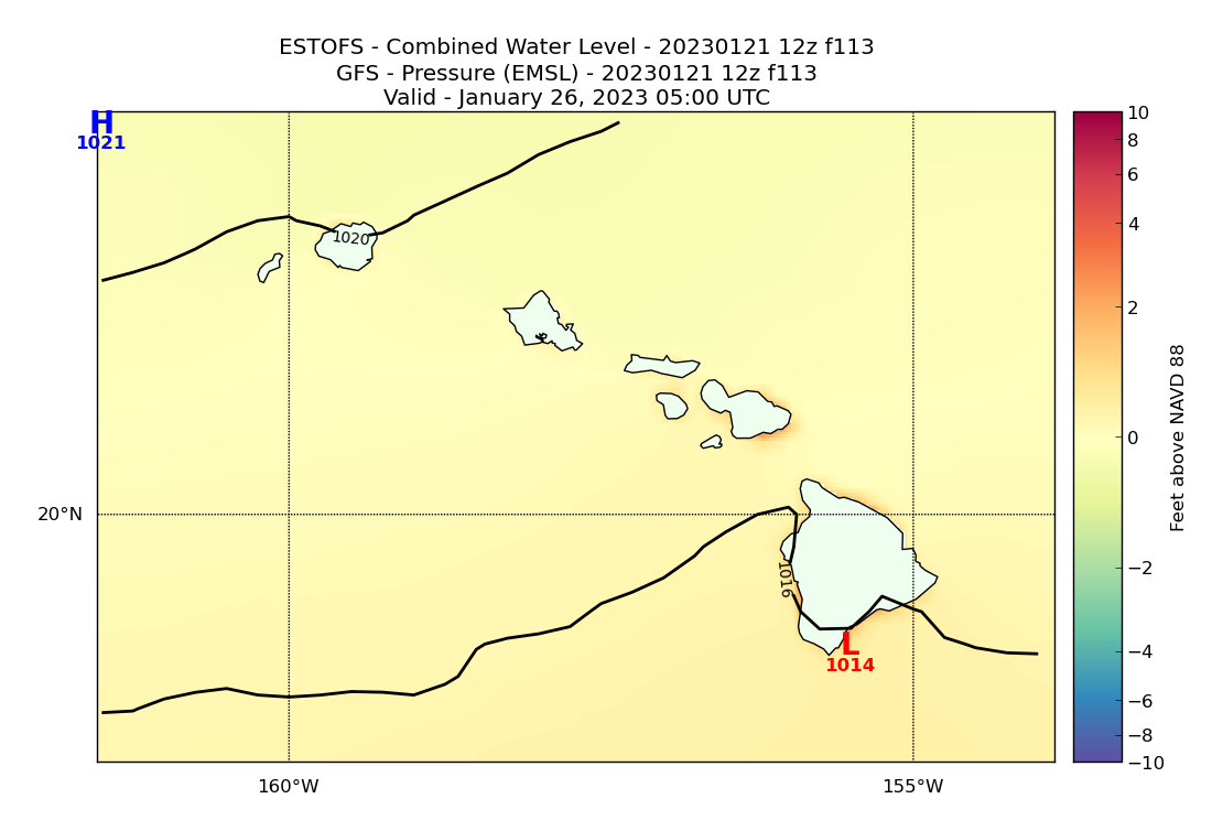 ESTOFS 113 Hour Total Water Level image (ft)