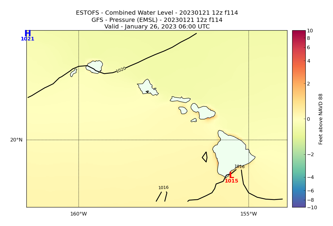 ESTOFS 114 Hour Total Water Level image (ft)