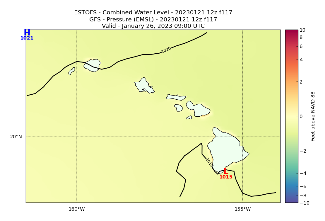 ESTOFS 117 Hour Total Water Level image (ft)