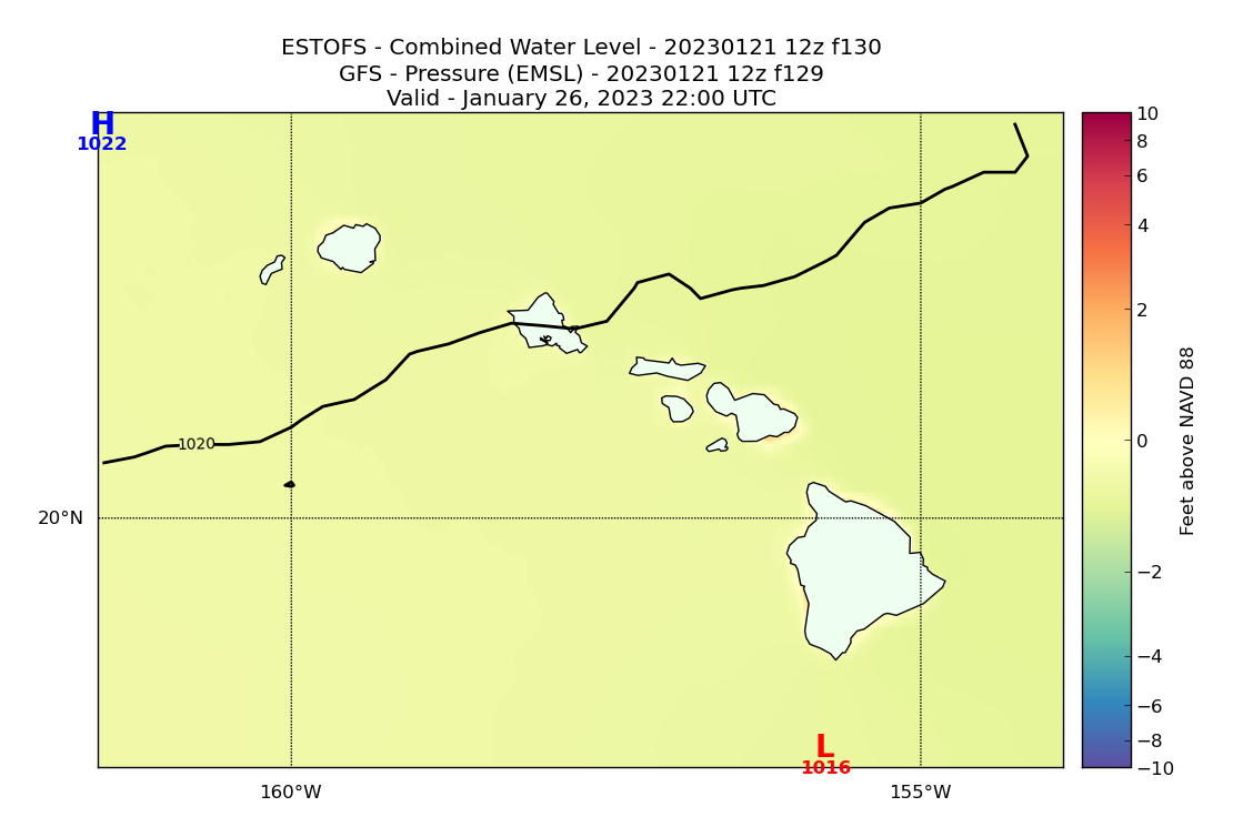 ESTOFS 130 Hour Total Water Level image (ft)