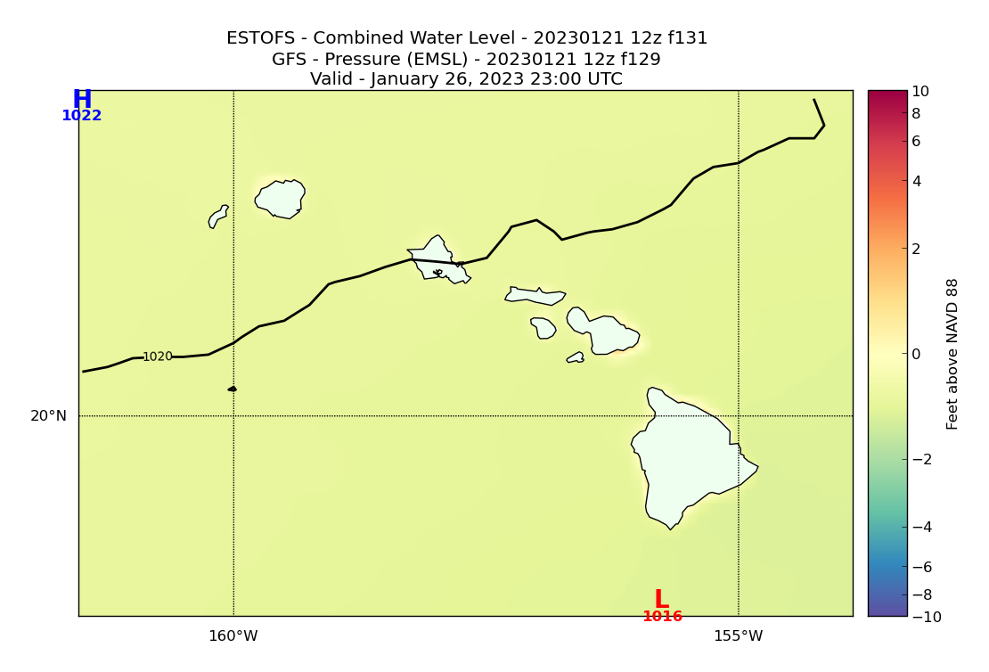 ESTOFS 131 Hour Total Water Level image (ft)