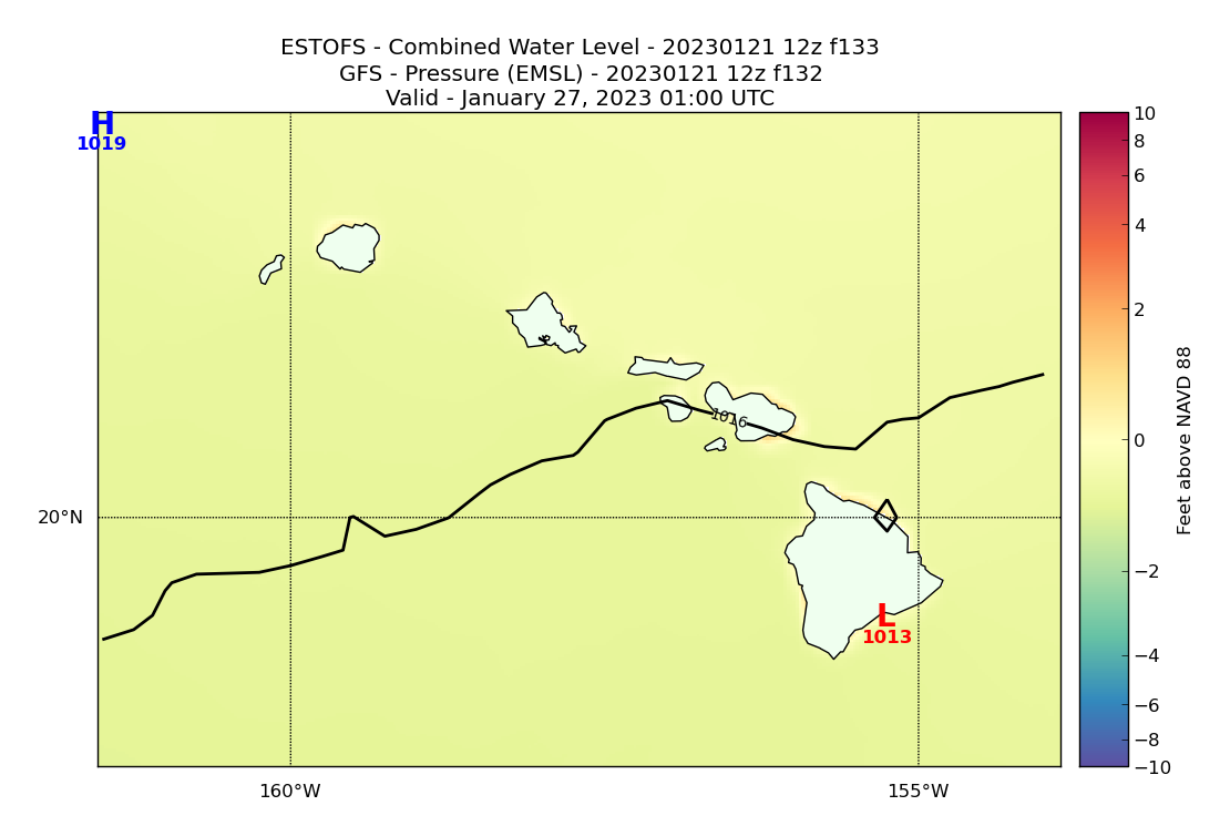 ESTOFS 133 Hour Total Water Level image (ft)