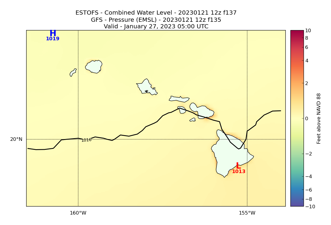 ESTOFS 137 Hour Total Water Level image (ft)