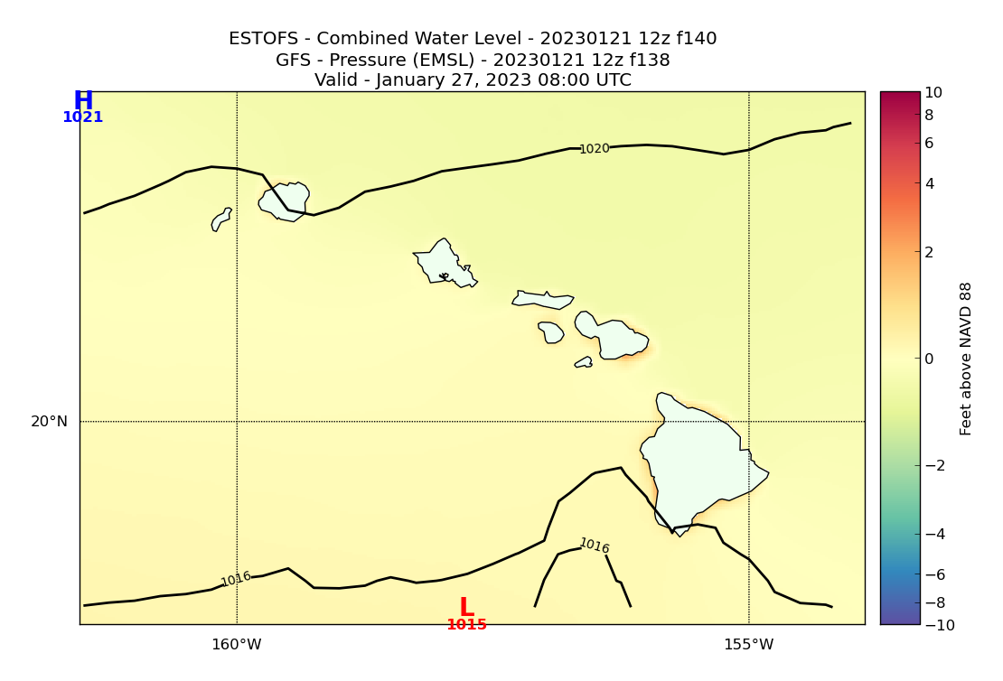 ESTOFS 140 Hour Total Water Level image (ft)